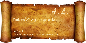 Ambrózy Levente névjegykártya